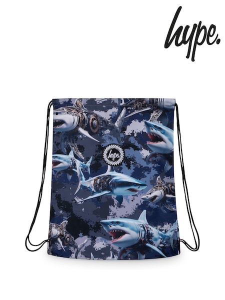 Hype. Kids Blue Mech Sharks Drawstring Bag (F98583) | £13