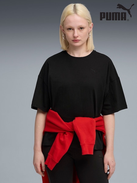 Puma Black Womens Her Oversized T-Shirt (F98706) | £25