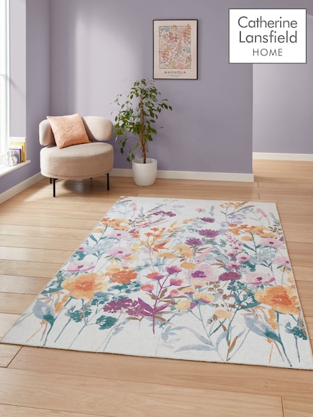Catherine Lansfield Yellow Country Floral Rug (F98749) | £40 - £125