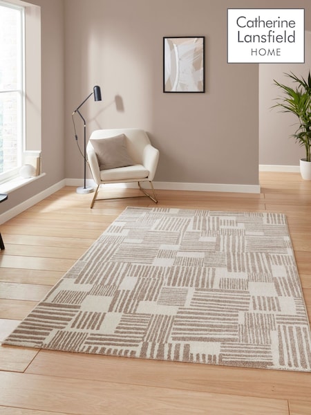 Catherine Lansfield Natural Blocks Modern Abstract Rug (F98752) | £60 - £180
