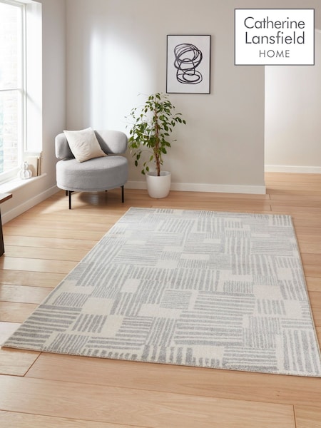 Catherine Lansfield Grey Blocks Modern Abstract Rug (F98755) | £60 - £180