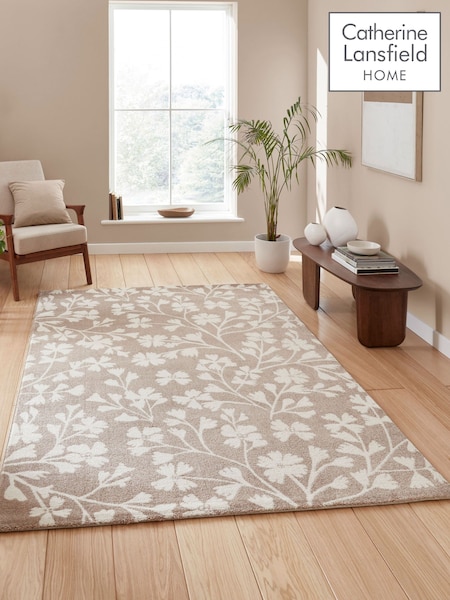 Catherine Lansfield Natural Grace Floral Rug (F98758) | £60 - £180