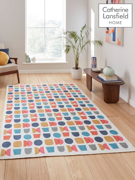 Catherine Lansfield Blue Connect Geo Modern Geometric Rug (F98765) | £40 - £125