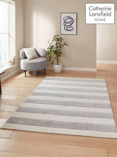 Catherine Lansfield Grey Cove Stripe Modern Linear Rug (F98770) | £60 - £180