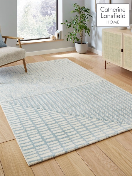 Catherine Lansfield Blue Larsson Modern Abstract Rug (F98778) | £60 - £180