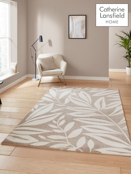 Catherine Lansfield Natural Sorral Leaves Botanical Rug (F98782) | £60 - £180