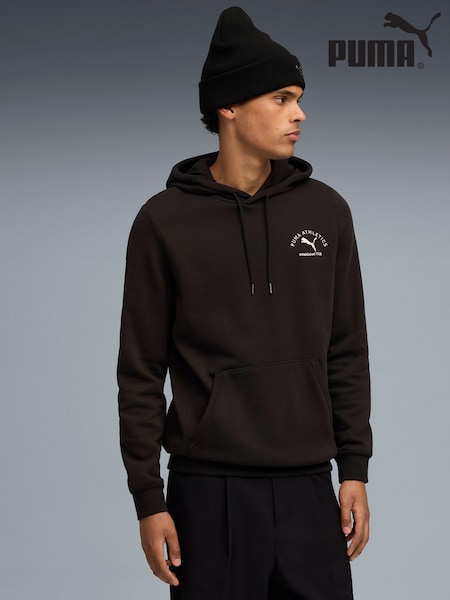 Puma Black Mens Classic Backprint Graphic Hoodie (F98784) | £53
