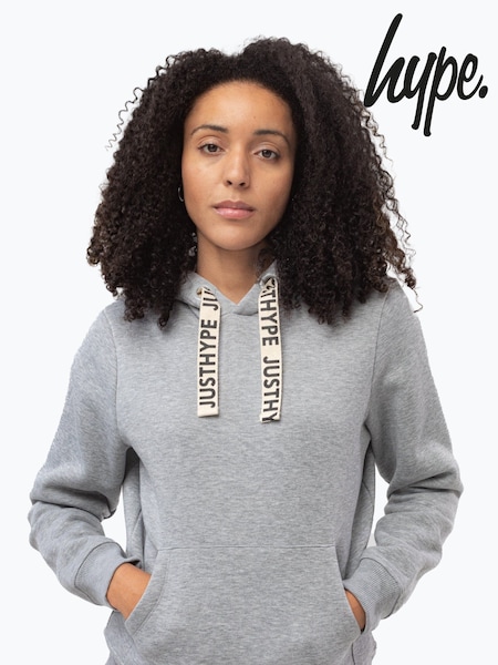 Hype. Womens Grey Drawcord Pullover Hoodie (F98787) | £35