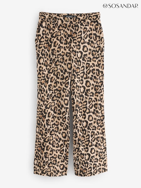 Sosandar Brown Animal Print Trousers (F98837) | £59