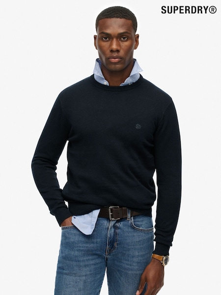 Superdry Blue Essentials Cotton Jumper (F98946) | £45