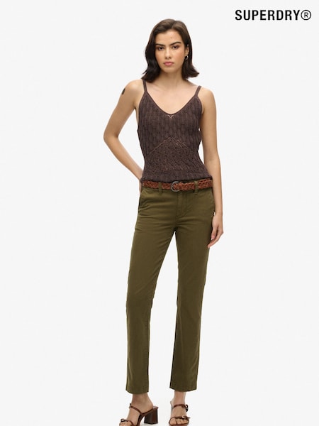 Superdry Green Mid Rise Chino Trousers (F98980) | £55