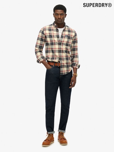 Superdry White Long Sleeve Cotton Lumberjack Shirt (F99059) | £50