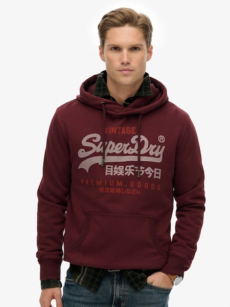 Superdry Red Vintage Logo Duo Classic Hoodie (F99077) | £55