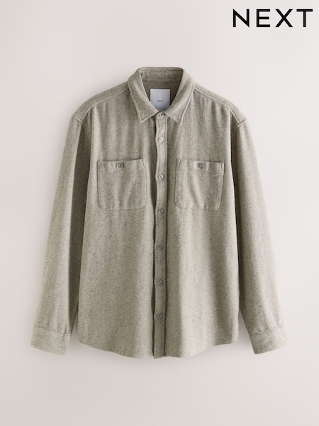 Grey Herringbone Shacket Overshirt (F99163) | £45