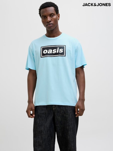 JACK & JONES Blue Oasis Graphic Print 100% Cotton T-Shirt (F99166) | £28