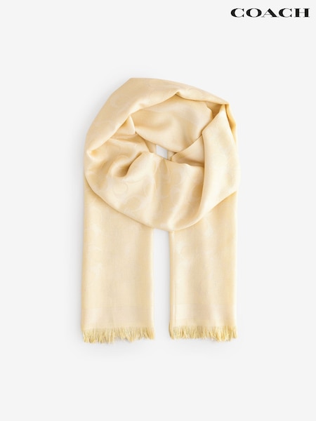 COACH Cream Bias Signature C Oblong Scarve (F99219) | £95