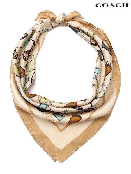 COACH Cream Originals Printed Silk Bandana (F99220) | £75