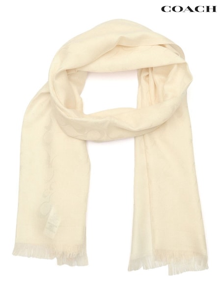 COACH Cream Bias Signature C Oblong Scarf (F99223) | £95