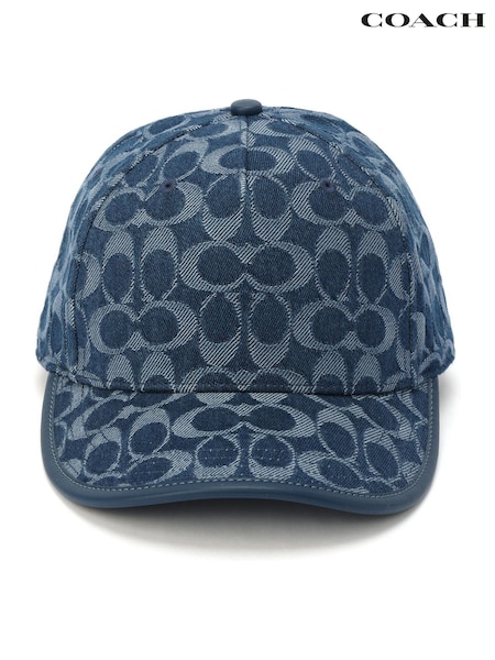 COACH Blue Signature C Denim Baseball 100% Cotton Hat (F99291) | £125