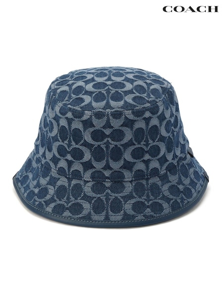 COACH Blue Signature C Denim Bucket 100% Cotton Hat (F99295) | £125