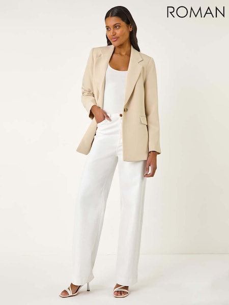 Roman Natural Buttoned Collar Revere Blazer (F99382) | £55