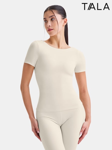 TALA Cream DayFlex Twist Back Full Length T-Shirt (F99464) | £48