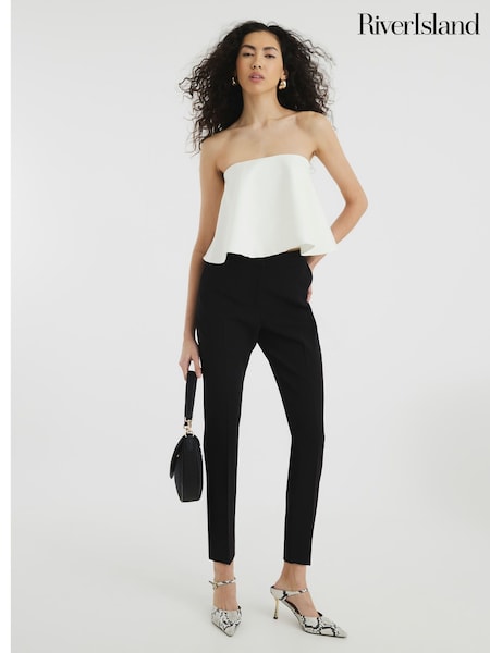 River Island Black Elasticated Cigarette Trousers (F99476) | £40