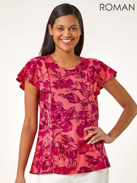 Roman Pink Angel Frill Sleeve T-Shirt (F99563) | £32