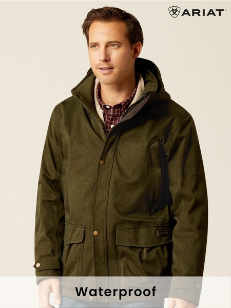 Ariat Green Rhodium Waterproof Insulated Parka Coat (F99603) | £350