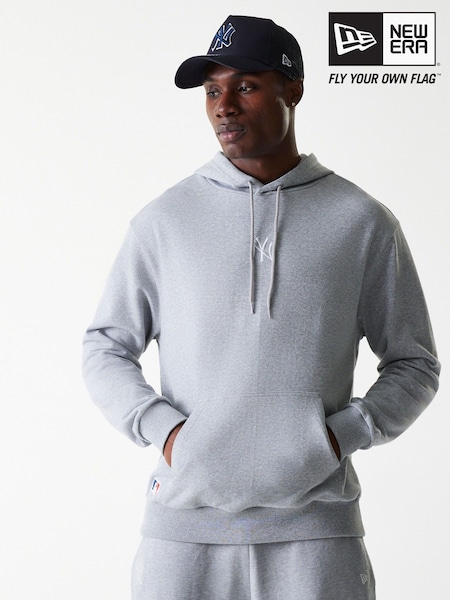 New Era Mens New York Yankee Logo Beige Hoodie (F99683) | £44