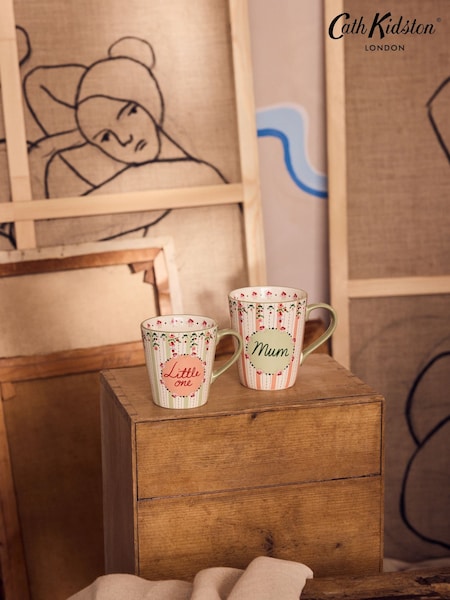 Cath Kidston Set of 2 Cream Spring Birds Mum Stanley Mug (F99865) | £20