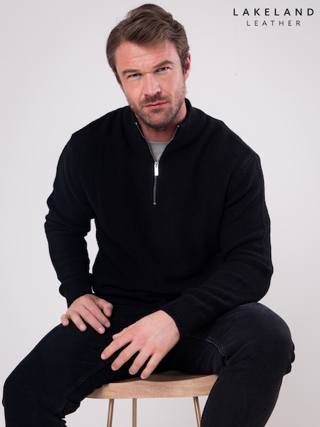 Lakeland Clothing Derwent Quarter Zip Black Jumper (F99879) | £70