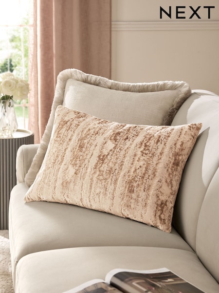 Mid Natural 40 x 59cm Fem Chic Velvet Abstract Cushion (F99895) | £24