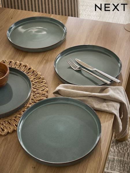 Set of 4 Green Dalton Dinner Plates (F99925) | £30