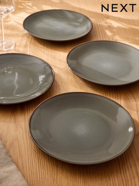 Set of 4 Grey Hampton Dinner Plates (F99926) | £28