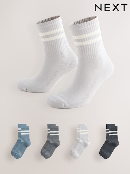 Blue/Grey Tipped Sports Socks 4 Pack (F99999) | £12