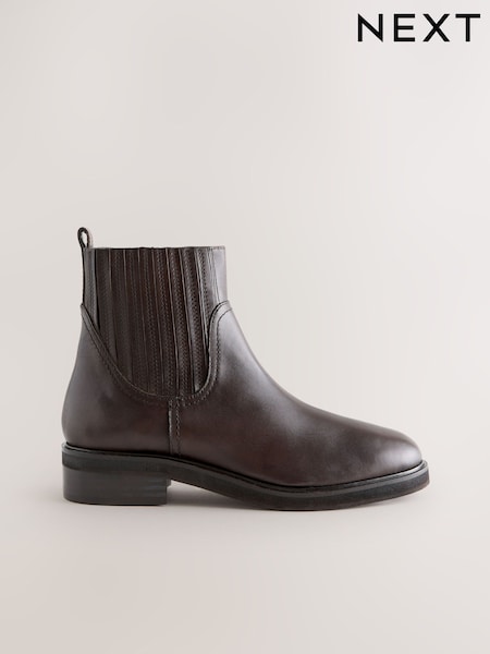 Chocolate Brown Leather Forever Comfort® Chelsea Boots (G00121) | £65