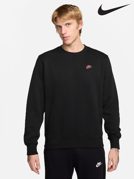 Nike Black Pink Club Crew Sweatshirt (G00217) | £50