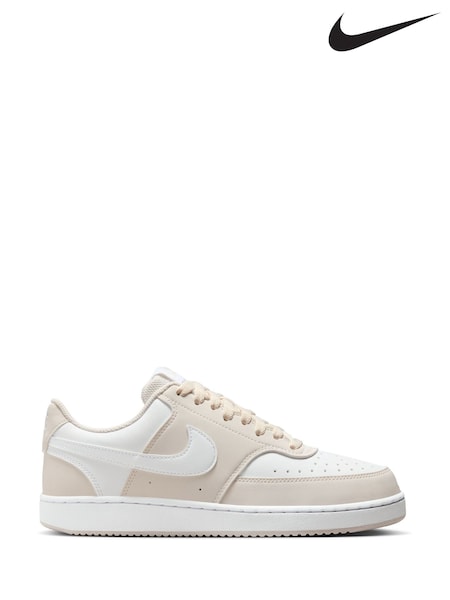 Nike White/Cream Court Vision Low Trainers (G00429) | £75