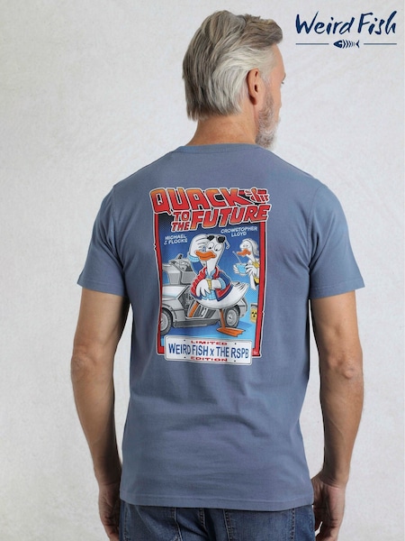 Weird Fish Blue Quack To the Future Heritage Wash Artist RSPB 100% Cotton T-Shirt (G00496) | £28