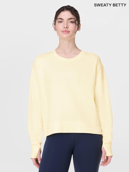 Sweaty Betty Yellow After Class Crop Sweatshirt (G00503) | £45