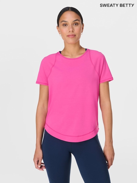 Sweaty Betty Pink Breathe Easy T-Shirt (G00506) | £55