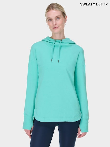 Sweaty Betty Blue Escape Luxe Fleece Hoodie (G00510) | £95