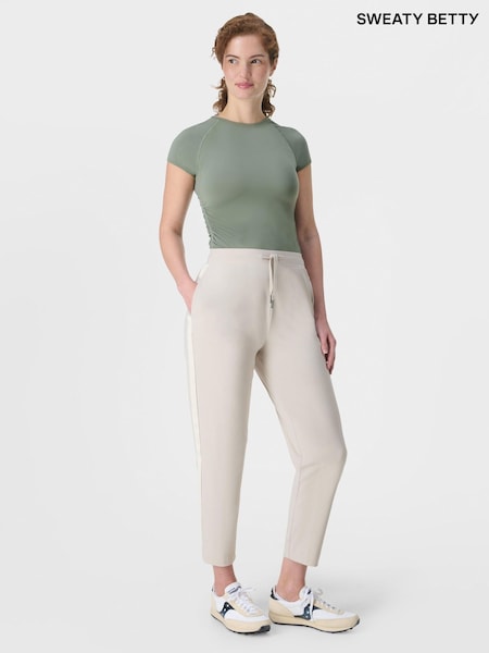 Sweaty Betty Cream 27 inch inside seam Explorer Side Stripe 25" Trousers (G00514) | £98