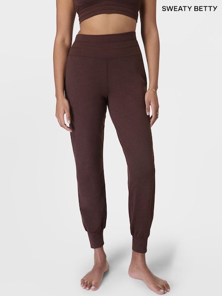 Sweaty Betty Brown 29 inch inside seam Gaia Marl Performance Yoga Joggers (G00522) | £90