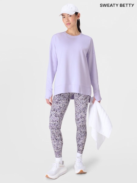 Sweaty Betty Purple After Class Longline Sweatshirt (G00526) | £50