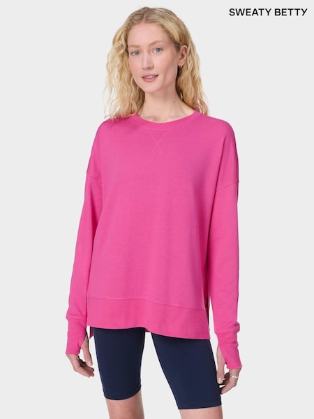 Sweaty Betty Pink After Class Longline Sweatshirt (G00529) | £50