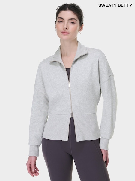 Sweaty Betty Grey After Class Zip-Up Sweatshirt (G00573) | £65