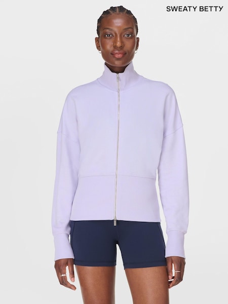 Sweaty Betty Purple After Class Zip-Up Sweatshirt (G00578) | £65