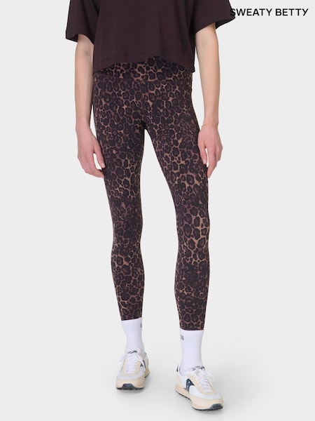 Sweaty Betty Brown Full Length Power Workout Leggings (G00581) | £88